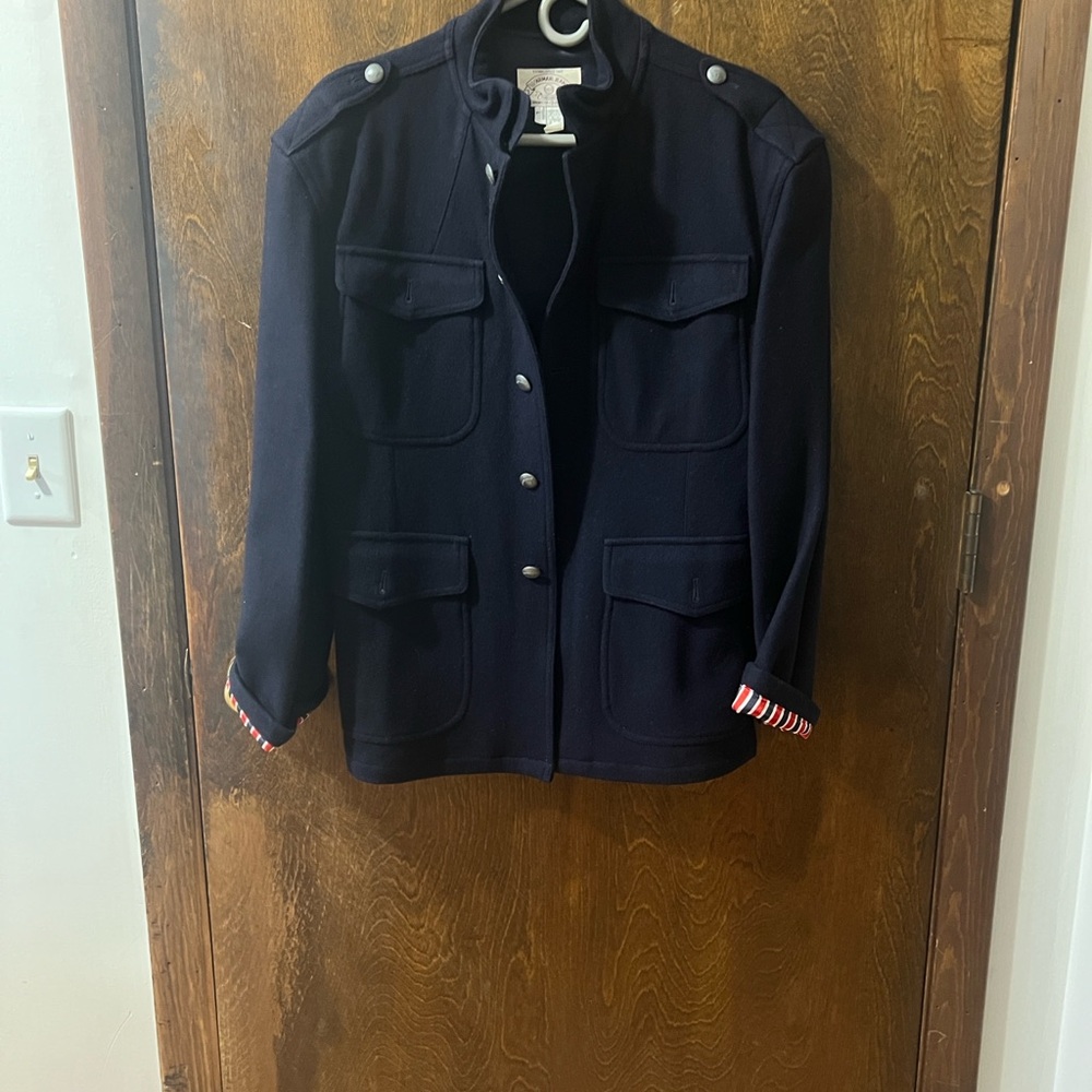 Armani Jeans Dark Blue Utility Jacket with Metallic Accents